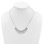 SS Radiant Essence Pol/Textured Bars w/ 2in Ext. Necklace