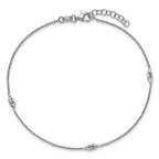 SS RH-plated Polished Knots 9in PLUS 1in Ext Anklet
