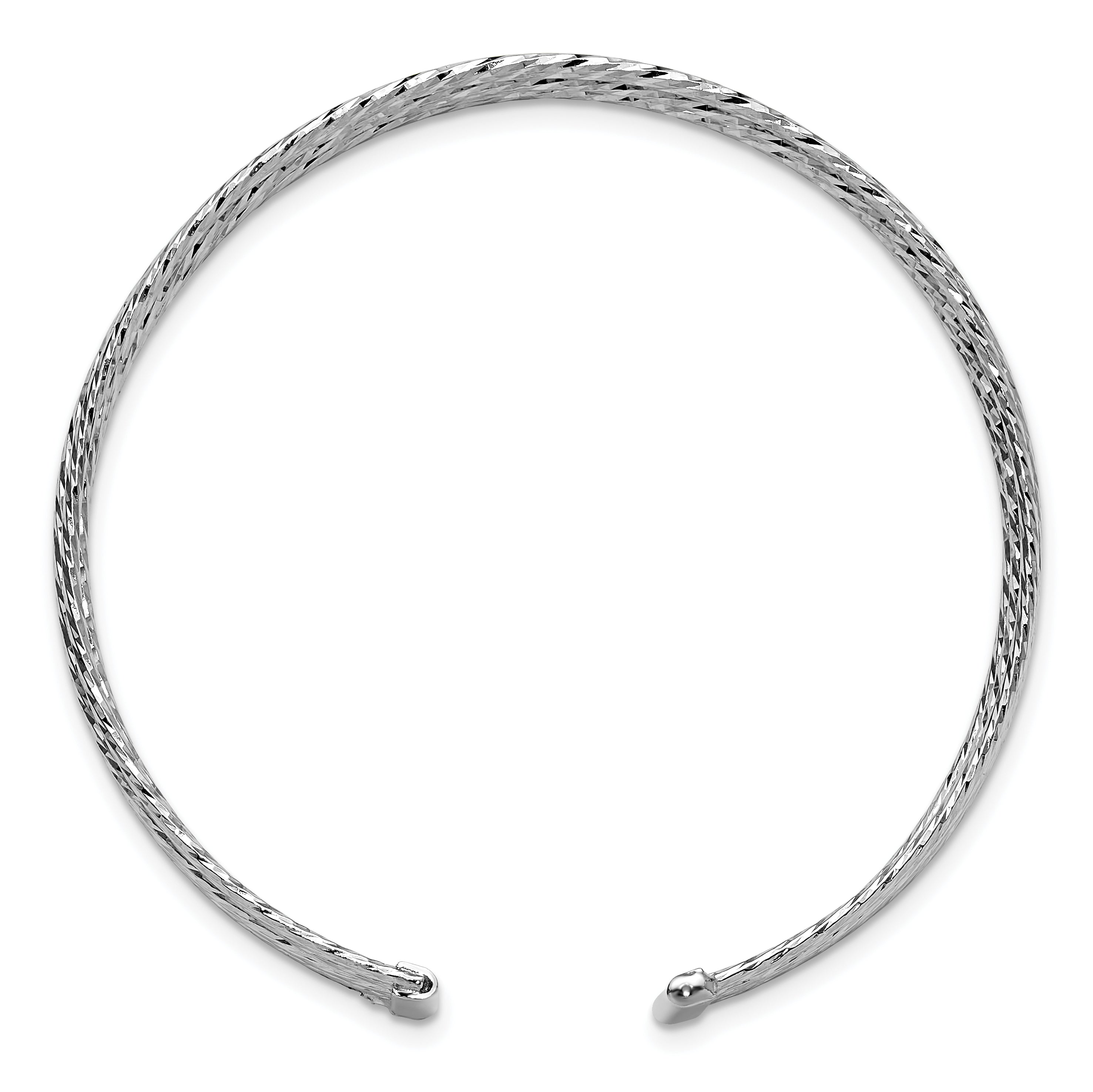 SS RH-plated Polished and D/C 6-Wire Cuff Bangle Secondary image