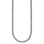 Sterling Silver RH-plated Polished and Twisted Necklace