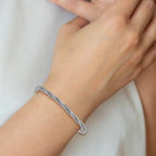 Sterling Silver RH-plated Polished and Twisted Bracelet