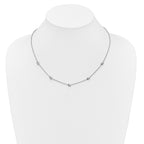 Sterling Silver RH-plt Polished Love Knot w/2in ext. Necklace