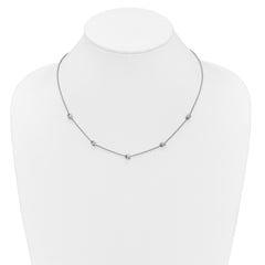Sterling Silver RH-plt Polished Love Knot w/2in ext. Necklace