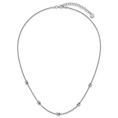 Sterling Silver RH-plt Polished Love Knot w/2in ext. Necklace