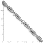 Sterling Silver RH-plated Polished Braided w/1in ext. Bracelet