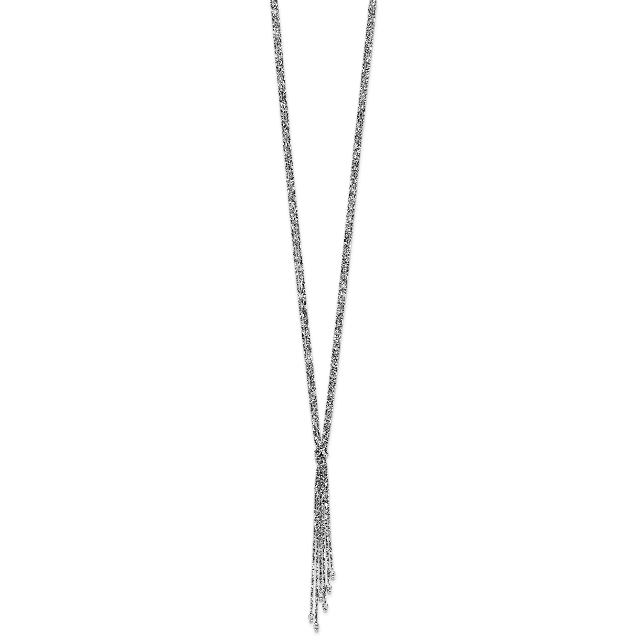 Sterling Silver RH-plt Pol/Dia-cut Drop w/2in ext. Necklace Secondary image