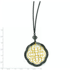 Two-Tone Themed Necklace in Gold-Plated Sterling Silver, 18 Inch - Sophia Jewelers