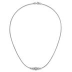 Sterling Silver Rhodium-Plated with Beads Necklace