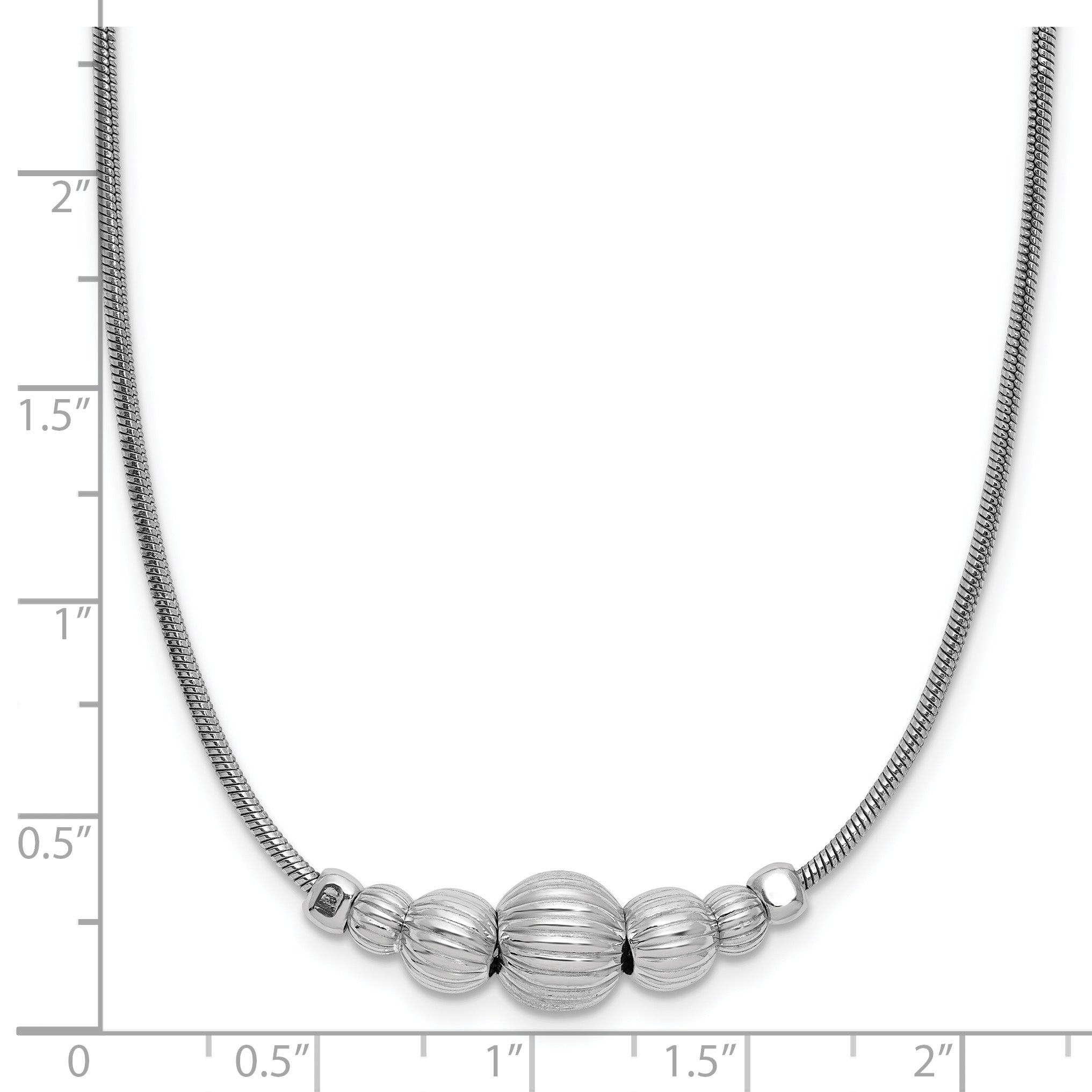 Sterling Silver Rhodium-Plated with Beads Necklace
