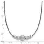 Sterling Silver Rhodium-Plated with Beads Necklace
