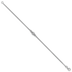Sterling Silver Rhodium-Plated with Beads Bracelet