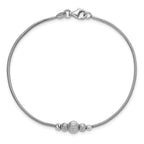 Sterling Silver Rhodium-Plated with Beads Bracelet