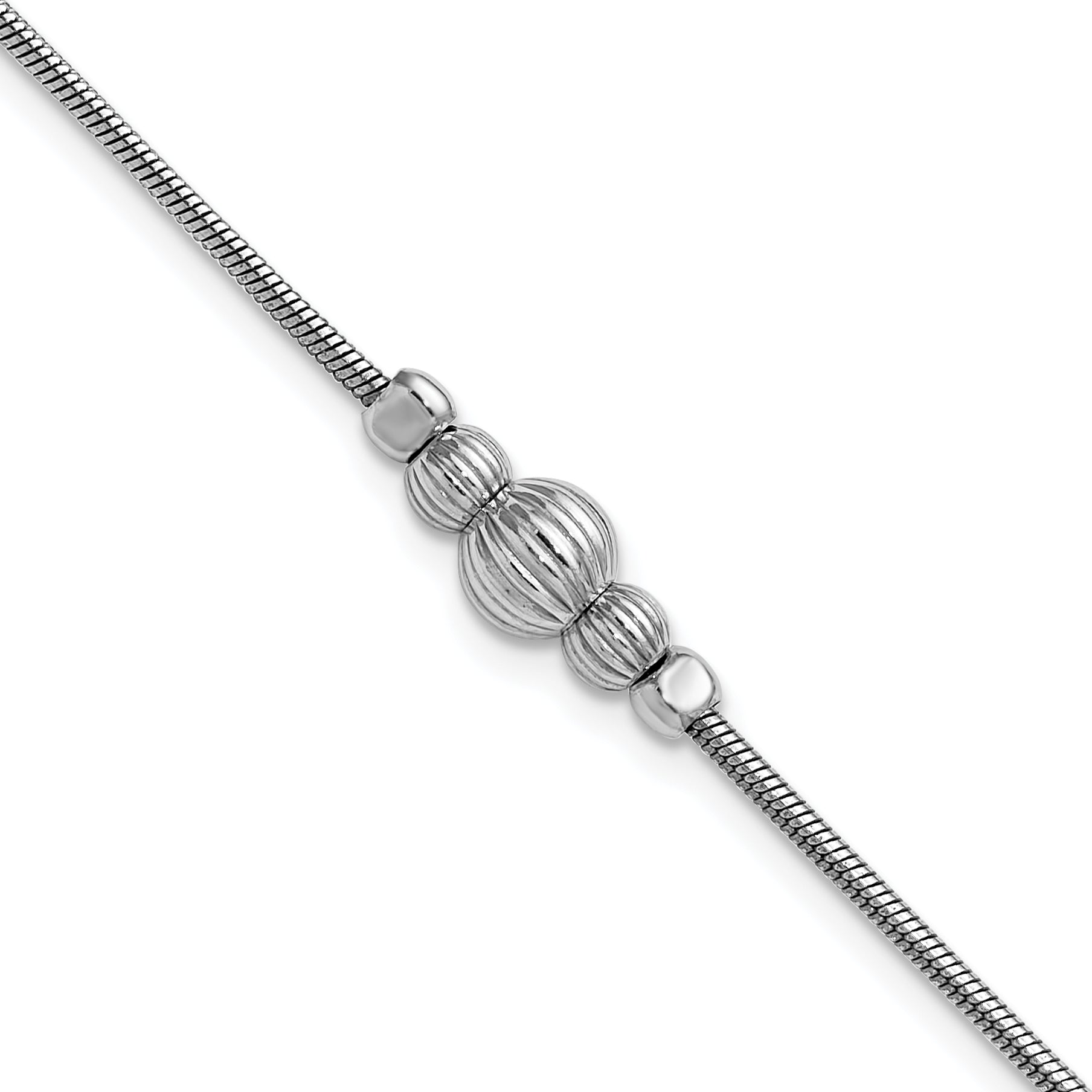 Sterling Silver Rhodium-Plated with Beads Bracelet Main image