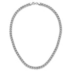 Sterling Silver Rhodium-Plated Polished Fancy Link Necklace