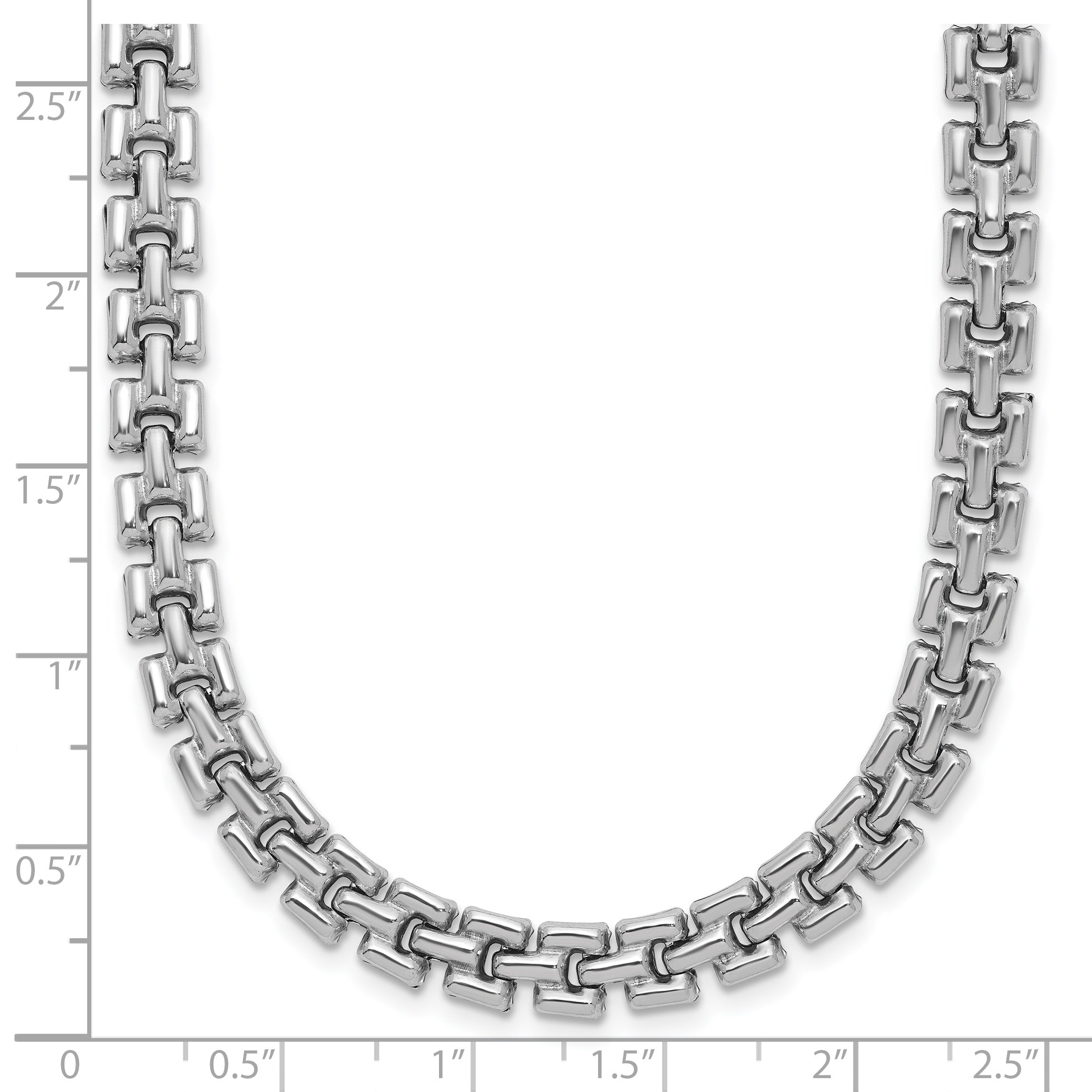 Sterling Silver Rhodium-Plated Polished Fancy Link Necklace