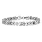 Sterling Silver Rhodium-Plated Fancy Link Bracelet