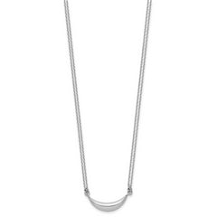 Sterling Silver RH-plated Curved Bar 2-Strand w/2in ext. Necklace