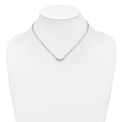 Sterling Silver RH-plated Curved Bar 2-Strand w/2in ext. Necklace