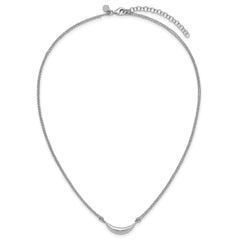 Sterling Silver RH-plated Curved Bar 2-Strand w/2in ext. Necklace