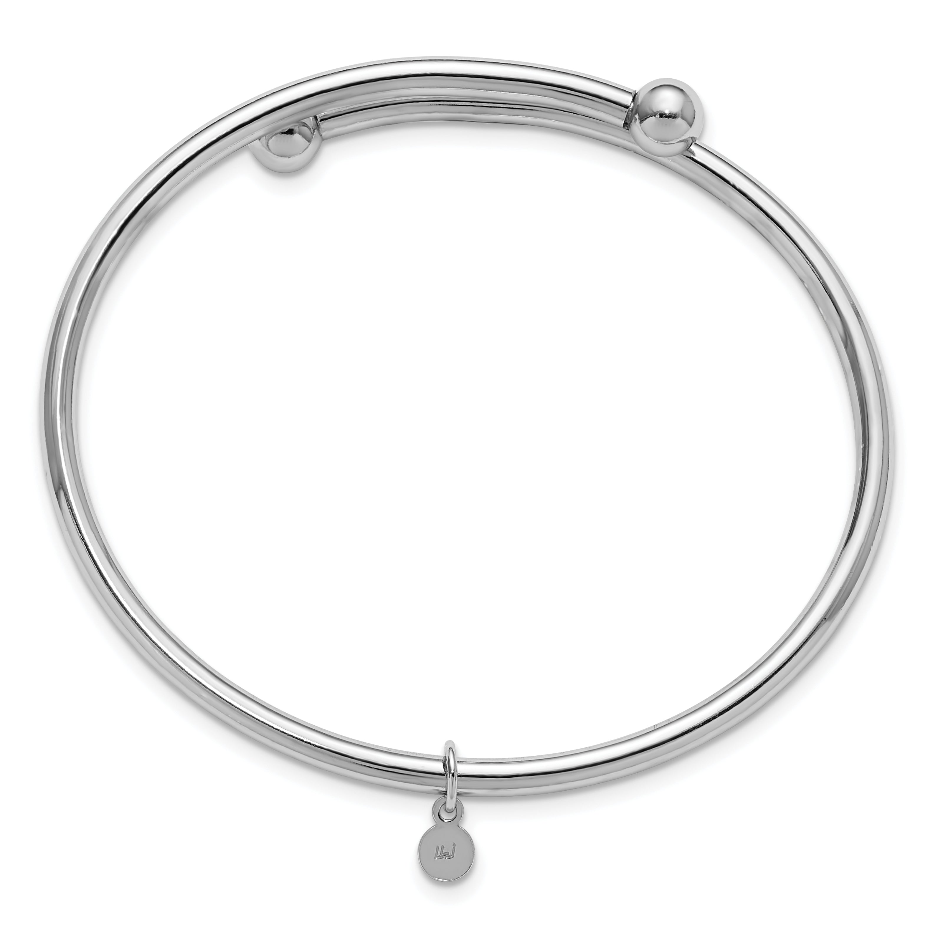 Sterling Silver RH-plated Flexible Bypass Bangle Secondary image