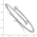 Sterling Silver RH-plated Flexible Bypass Bangle