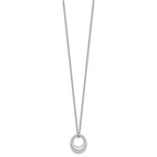 Sterling Silver RH-plated Fancy Open Circle w/2in ext. Necklace