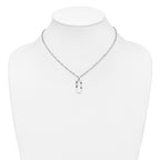 Sterling Silver RH-plated Oval Accent w/2in ext. Necklace