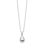 Sterling Silver RH-plated Hammered Pendant Necklace