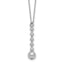 Sterling Silver RH-plated Polished Beads w/2in ext. Necklace