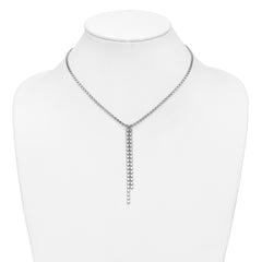 Sterling Silver RH-plated Polished DC Drop w/2 ext. Necklace