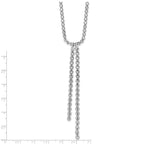 Sterling Silver RH-plated Polished DC Drop w/2 ext. Necklace