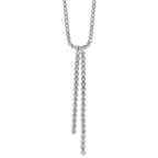 Sterling Silver RH-plated Polished DC Drop w/2 ext. Necklace