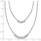 SS RH-plt Polish/Textured 2-strand Curved Bar w/2in ext. Necklace