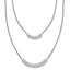 SS RH-plt Polish/Textured 2-strand Curved Bar w/2in ext. Necklace