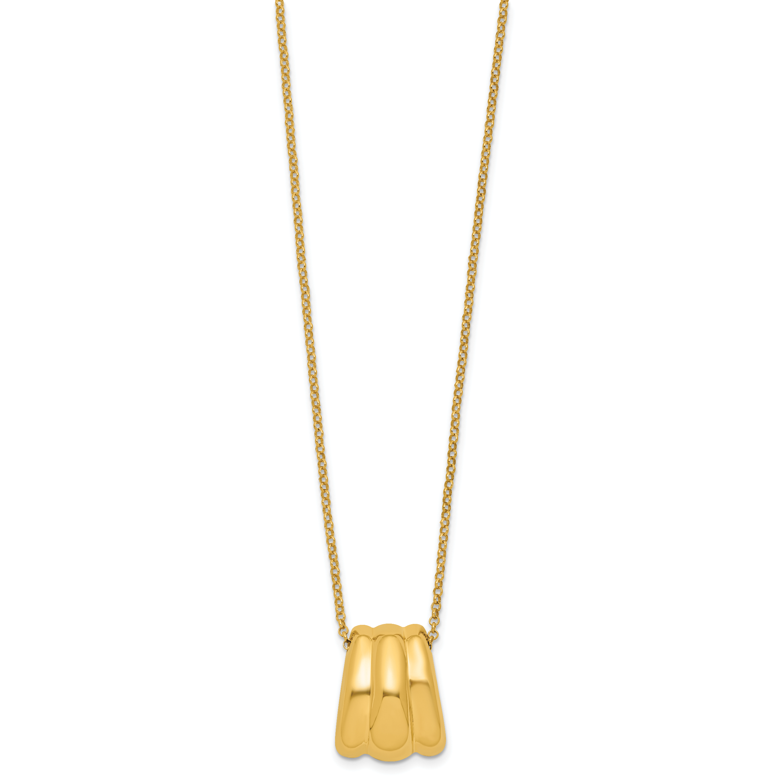 Sterling Silver Gold-tone Polished Fancy w/2in ext. Necklace