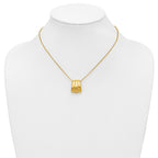 Sterling Silver Gold-tone Polished Fancy w/2in ext. Necklace