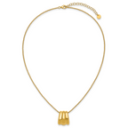 Sterling Silver Gold-tone Polished Fancy w/2in ext. Necklace