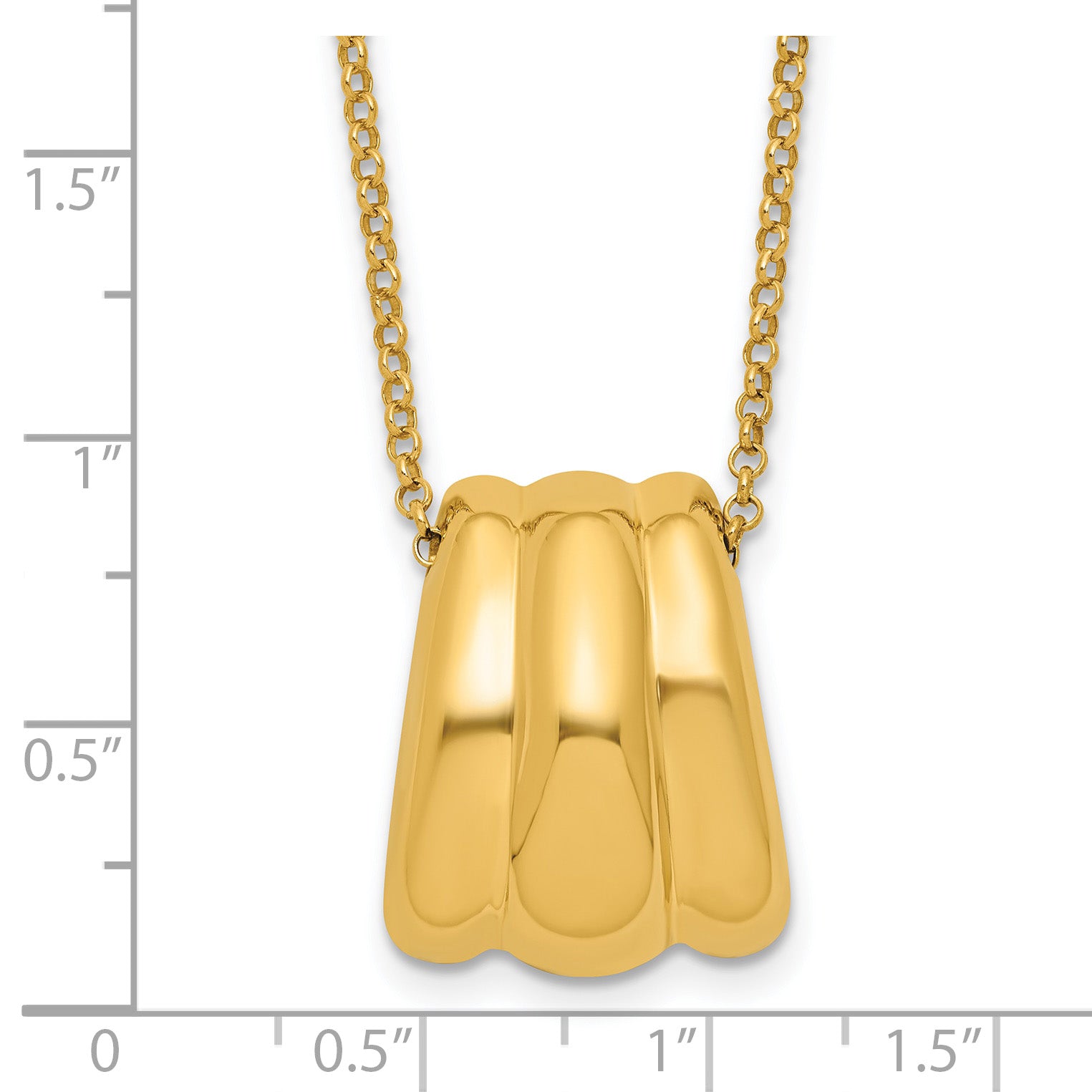 Sterling Silver Gold-tone Polished Fancy w/2in ext. Necklace