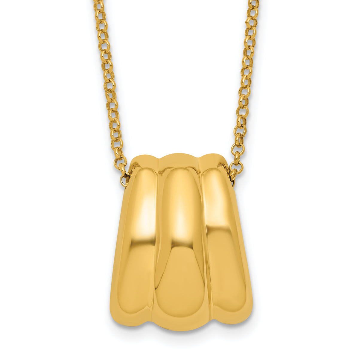 Sterling Silver Gold-tone Polished Fancy w/2in ext. Necklace