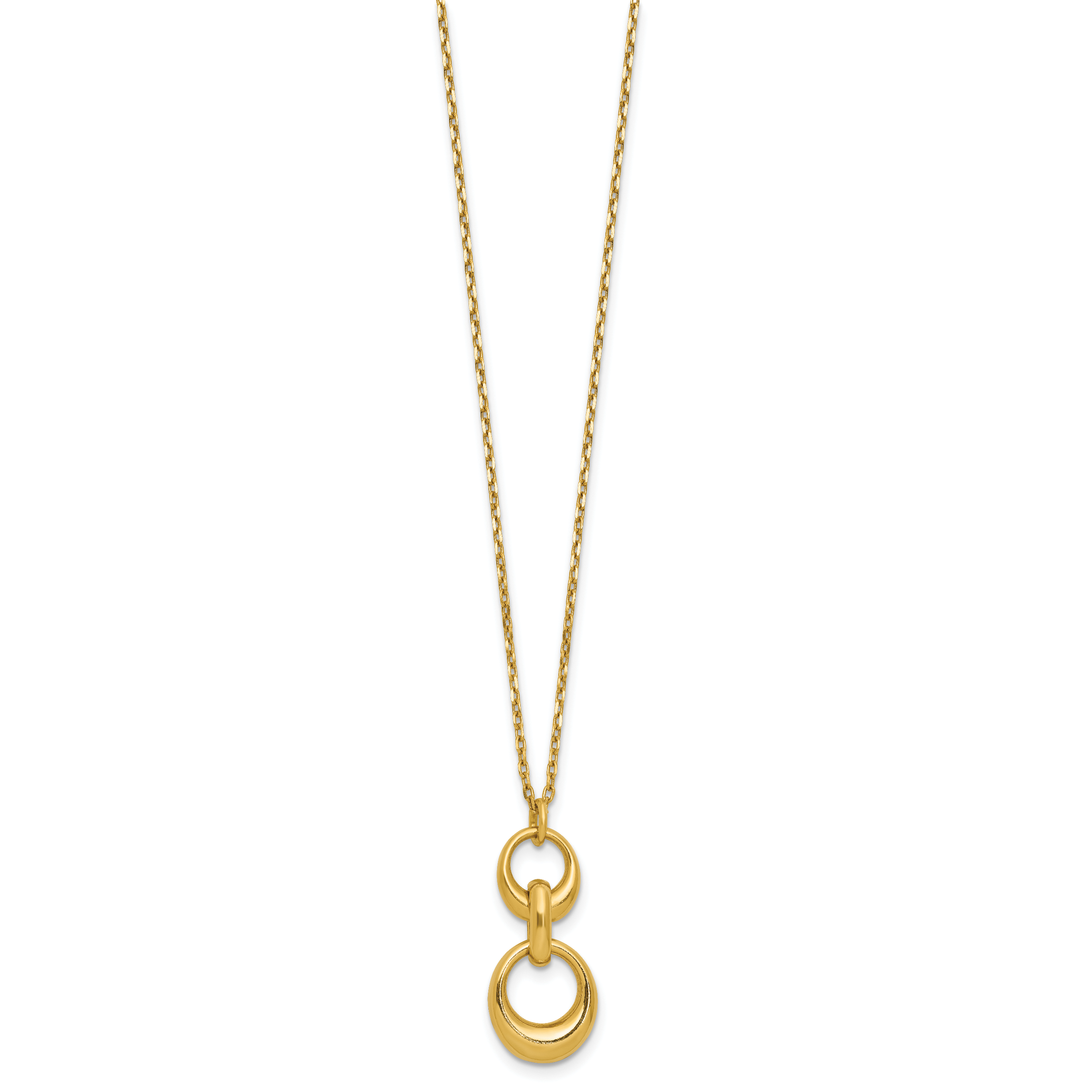 Sterling Silver Gold-tone Polished Fancy w/1in ext. Necklace Secondary image