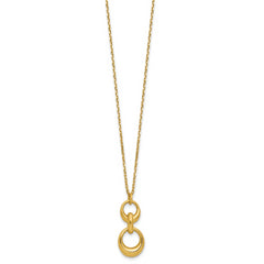 Sterling Silver Gold-tone Polished Fancy w/1in ext. Necklace
