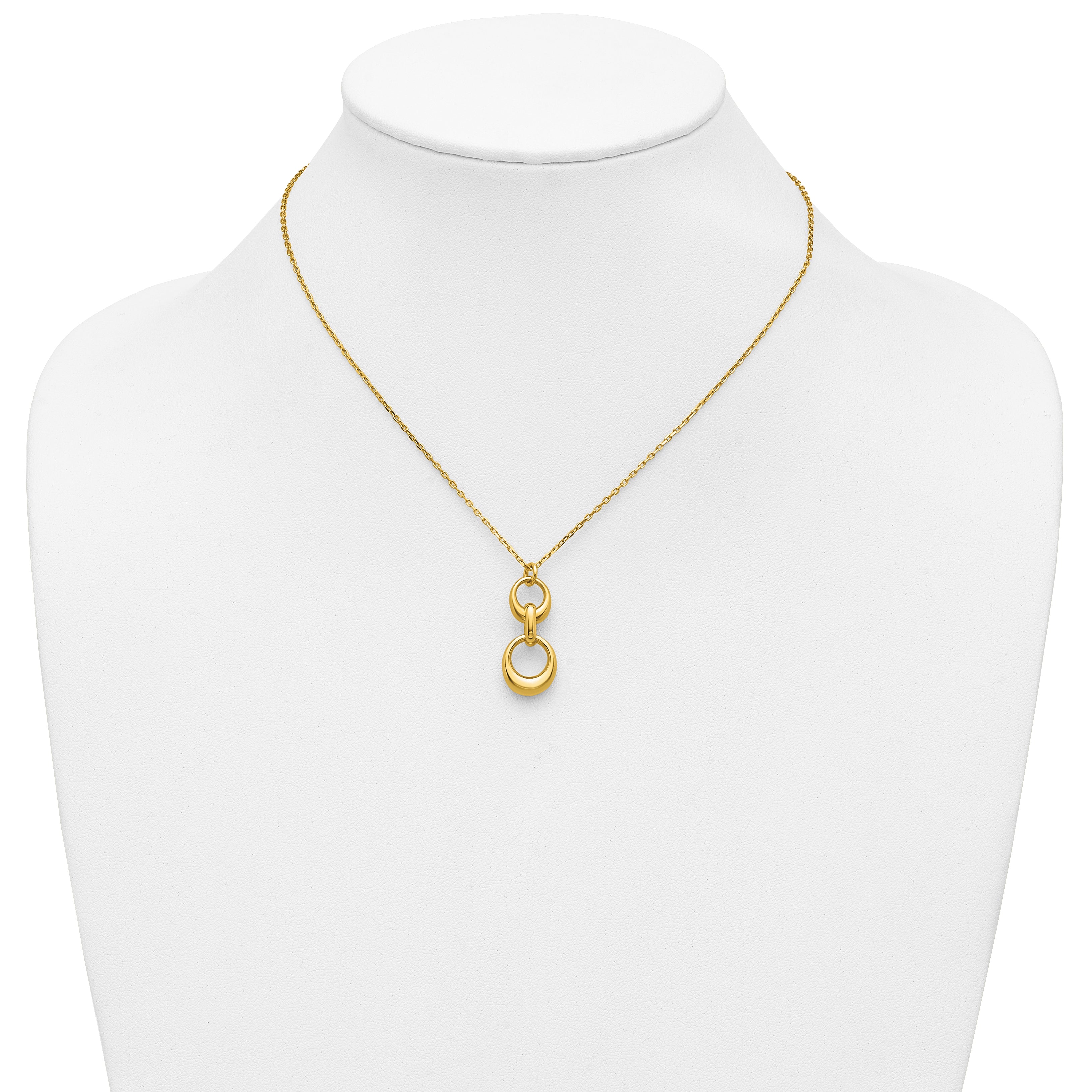 Sterling Silver Gold-tone Polished Fancy w/1in ext. Necklace