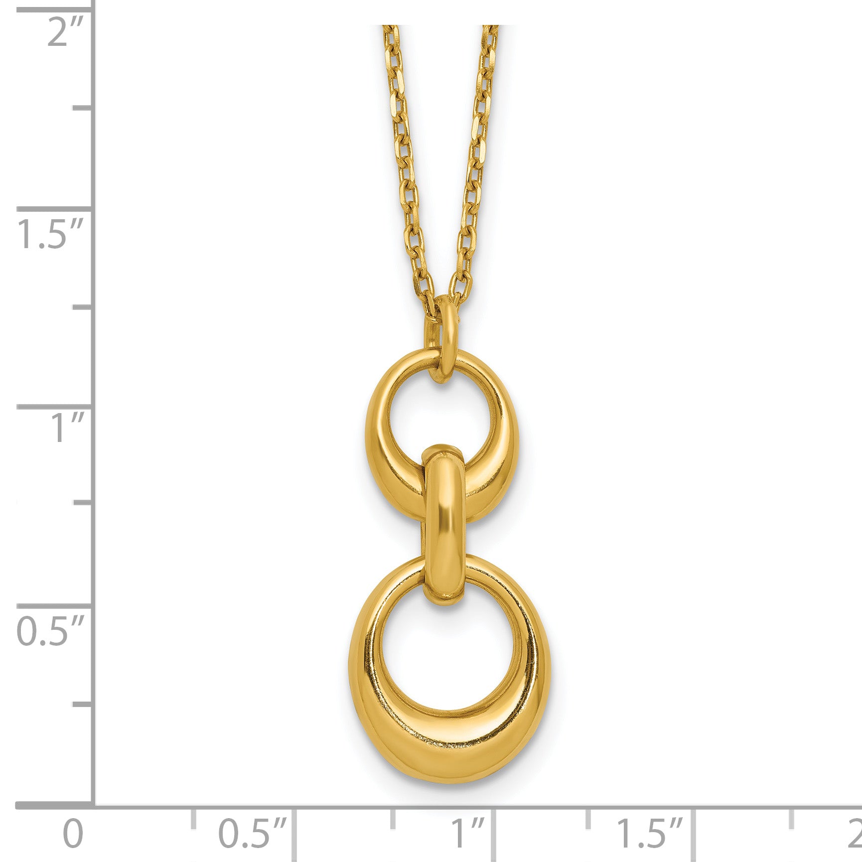 Sterling Silver Gold-tone Polished Fancy w/1in ext. Necklace