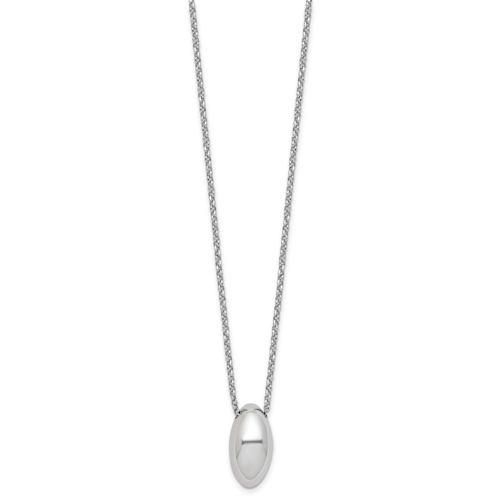 Sterling Silver RH-plated Polished Fancy w/2in ext. Necklace