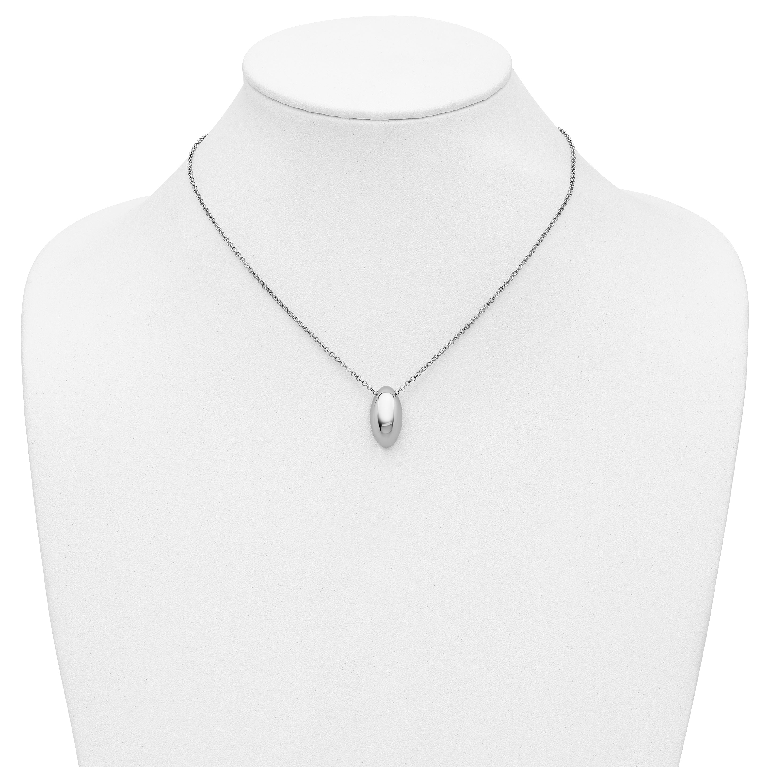 Sterling Silver RH-plated Polished Fancy w/2in ext. Necklace