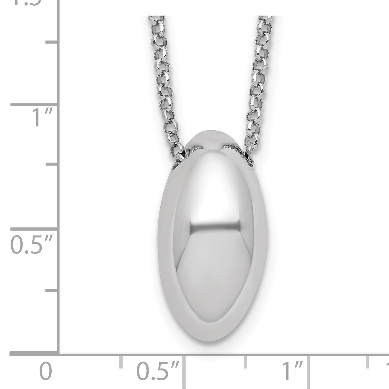 Sterling Silver RH-plated Polished Fancy w/2in ext. Necklace