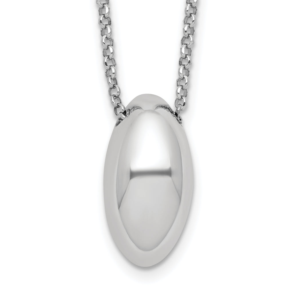Sterling Silver RH-plated Polished Fancy w/2in ext. Necklace
