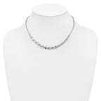 Sterling Silver RH-plated Pol. Fancy Link w/2in ext. Necklace