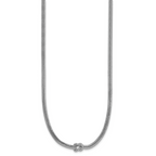 Sterling Silver RH-plat Pol. 2-Strand Knot w/2in ext. Necklace