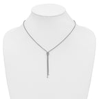 Sterling Silver RH-plated Pol. w/Knot Drop w/2in ext. Necklace